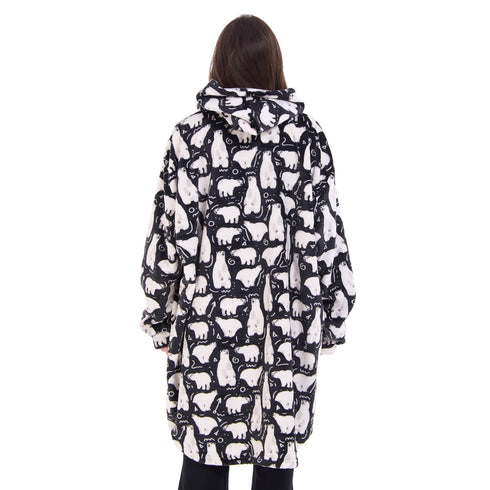 Snuggs Blanket Hoodie Black Polar Bear